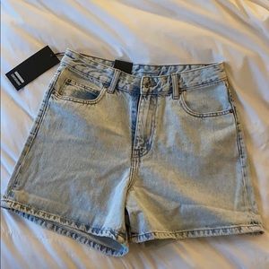 Dr Denim super light blue high waisted jean shorts